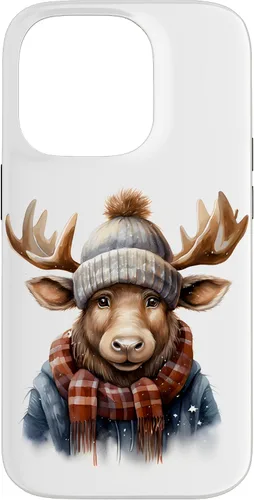 Vista 17 de Cute Moose with Winter Hat & Scarf Case for iPhone 17