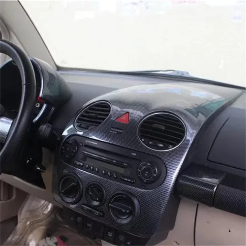 Vista 3 de para VW Volkswagen New Beetle 2003-2010 Marco de Cubierta de Rejilla de Aire de la Consola Central del Tablero del Interior del Coche de Fibra