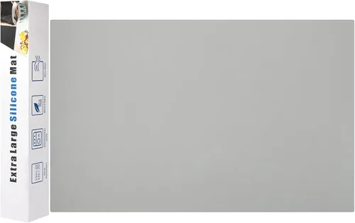 Vista 24 de Tapete de silicona extra grande, tapete de silicona para encimera de cocina, isla, mesa de comedor, protector de encimera, tapete resistente al Negro