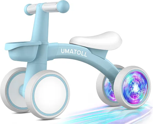 Vista 14 de Umatoll Juguetes de bicicleta de equilibrio para bebés de 1 año, asiento ajustable, regalos de cumpleaños para niños de 12 a 24 meses