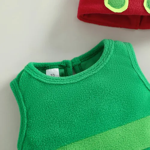 Vista 4 de Disfraz de oruga hambrienta de Halloween para bebés, niños y niñas, traje a Verde-1