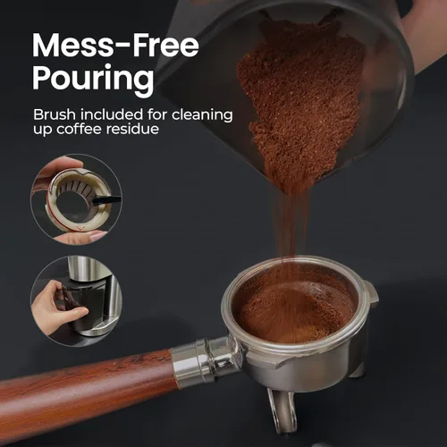 Vista 4 de Molinillo eléctrico de café con 24 ajustes de molienda precisos, temporizador digital de 40 segundos para prensa francesa, expreso y vertido por