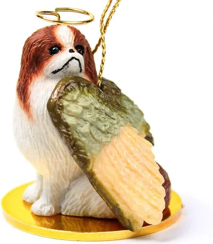 Vista 180 de Conversation Concepts Adorno navideño: Chihuahua, pelo largo 19-Dorado