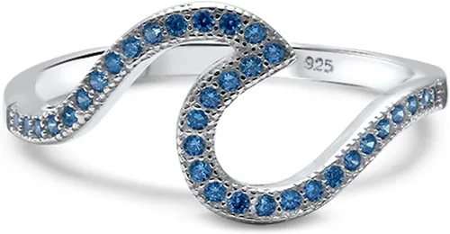Vista 4 de Oxford Diamond Co . Anillo de plata de ley 925 con diseño de ondas en colores disponibles