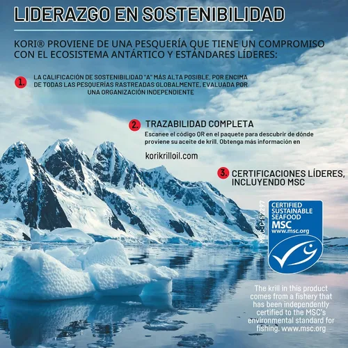 Vista 7 de Kori Krill Suplemento Omega-3, 600 mg - 60 unidades (paquete de 1)