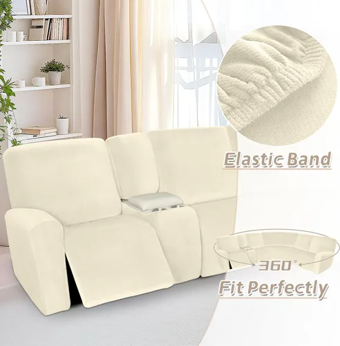 Vista 314 de Arfntevss Fundas de sofá seccional reclinable de terciopelo, Funda de sofá seccional de esquina para sofá reclinable, Funda elástica suave