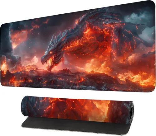 Vista 40 de Alfombrilla de mouse extragrande para juegos con base de goma antideslizante, impermeable para teclado, mouse y oficina, perfecta para jugadores