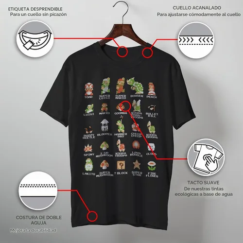Vista 2 de Nintendo Camiseta para hombre Negro