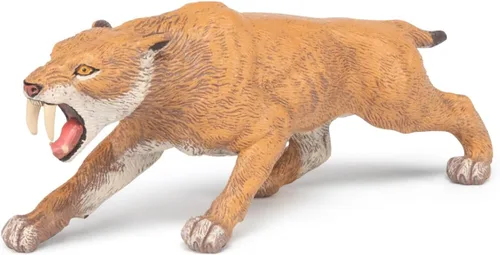 Vista 4 de Papo, modelos de animales de juguete – Tigre dientes de sable Smilodon – figura prehistórica
