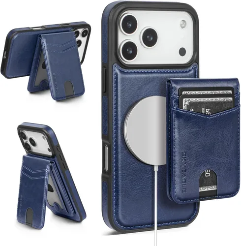 Vista 83 de SkyEagle - Funda tipo cartera compatible con MagSafe para iPhone 11, color negro Detachable Magnetic Credit Card Holder,RFID Blocking,PU