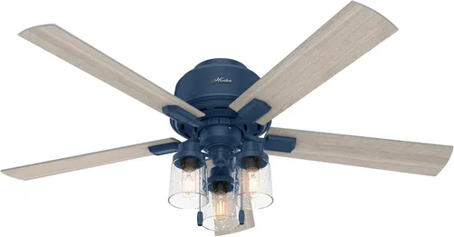 Vista 11 de Hunter Ventilador de techo interior de 44 pulgadas con luces LED, ventilador de techo con cadena de tracción, para dormitorio, sala de estar