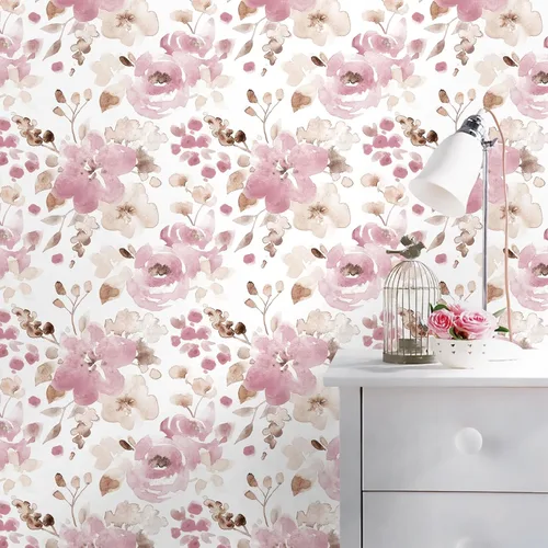 Vista 13 de Toduso Papel Tapiz Floral Despegar y Pegar Papel Tapiz Amarillo/Gris/Blanco Acuarela Papel de Contacto Autoadhesivo Removible Papel Tapiz Forros