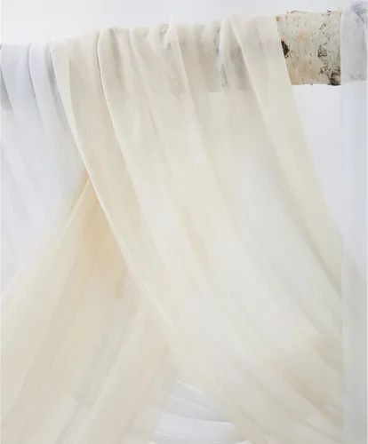 Vista 8 de Kit de flores para arco de boda con cortinas (paquete de 4) – 2 guirnaldas artificiales beige de lujo con 2 cortinas transparentes para ceremonia