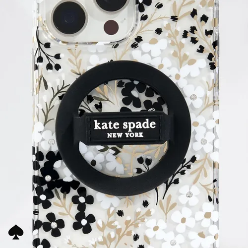 Vista 7 de Kate Spade New York Agarre magnético para móvil con asa - Desmontable y plegable - Negro Stylish Designer Phone Holder for Hand - Removable and
