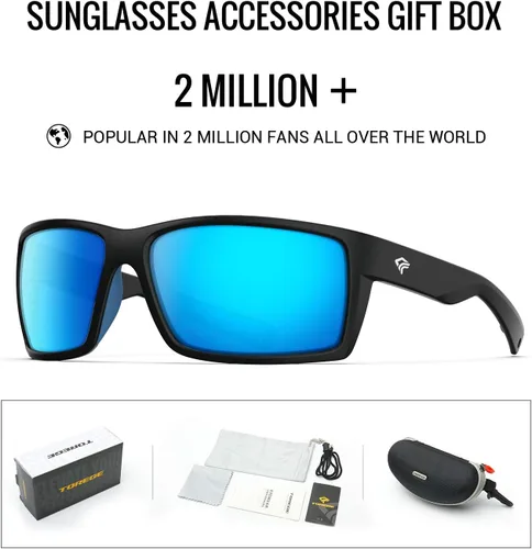Vista 4 de TOREGE Gafas de sol polarizadas deportivas para hombres y mujeres, marco flexible, ciclismo, correr, conducir, pesca, montañismo, TR24
