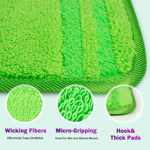 Vista 4 de Orighty Almohadillas reutilizables para trapeador compatibles con Swiffer WetJet – Recambio de microfibra lavable a máquina para limpieza del hogar