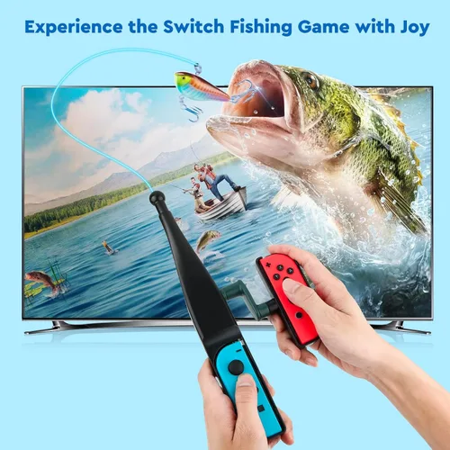 Vista 6 de JoyHood Fishing Rod for Nintendo Switch, Fishing Game Kit compatible with Nintendo Switch Bass Pro Shops - The Strike Championship Edition and