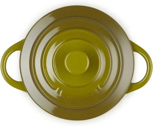 Vista 2 de Le Creuset Mini Cocotte redonda de gres, 237 ml, Oliva (Paquete de 6)