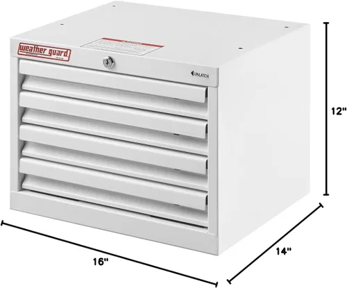 Vista 2 de Weather Guard 9914302 Armario alto con 4 cajones, color blanco