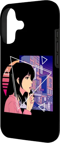 Vista 2 de Retro 80's Japanese Lofi Vaporwave Aesthetic Sad Anime Girl Case for iPhone 17