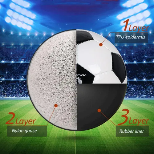 Vista 6 de Balón de fútbol para niños, tamaños 3, pelotas de fútbol tradicionales clásicas para jóvenes, perfectas para exteriores e interiores, partido
