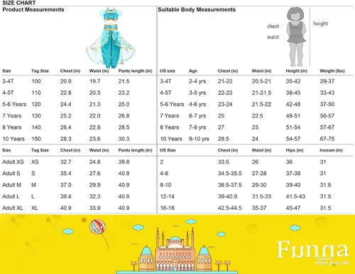 Vista 6 de Funna Costume for Girls Princess Kids Dress Up Outfit Party Supplies