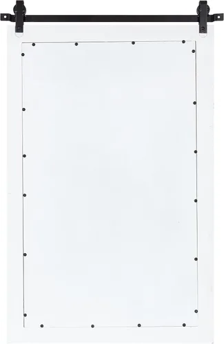 Vista 5 de Kate and Laurel Cates Farmhouse - Espejo de pared para ventana, 22 x 37, blanco, sofisticado espejo de panel de 4 paneles para pared