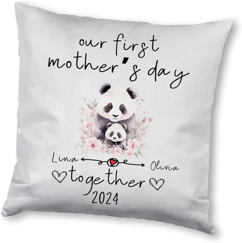 Vista 9 de Mother's Day Panda, Personalised Pillow Case Decor for Home, Present for Mom, Grandmother, for Her