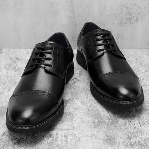 Vista 2 de Temeshu Zapatos de vestir casuales con cordones Oxford para hombre, zapatos de negocios modernos formales clásicos DS08