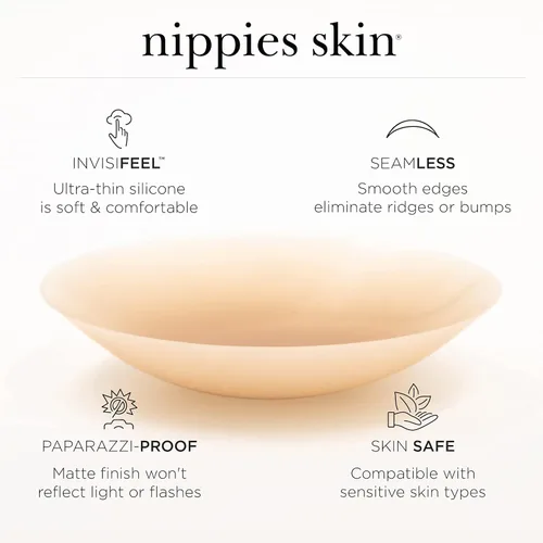 Vista 4 de Nippies Tape Boob Tape Skins - Paquete de cubiertas para pezones - Creme Size 2