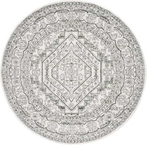 Vista 101 de SAFAVIEH ADR108B - Tapete de la colección Adirondack, 2 pies 1 pulgada x 6 pies, marfil y plateado, diseño de medallón oriental, no desprende