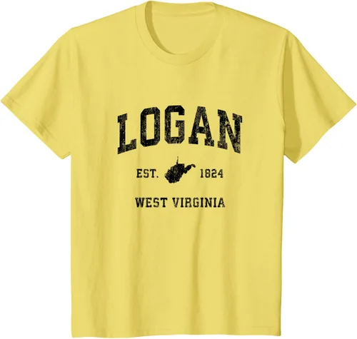 Vista 5 de Logan West Virginia WV - Camiseta deportiva clásica negra, Gris