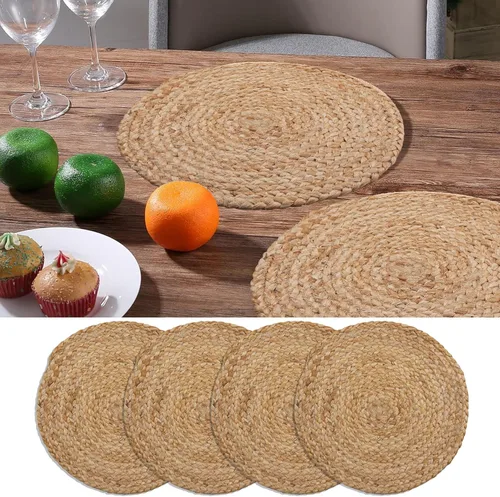 Vista 11 de CRAFT TRADE Camino de mesa trenzado de yute para bodas, fiestas, casa de campo, rústico, vintage, tejido hecho a mano, sisal Weeker natural, 13 x 36