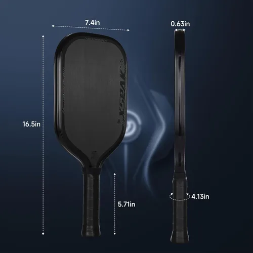 Vista 5 de Paleta de pickleball de fibra de carbono, edición de torneo, opciones de tecnología de superficie, campeón del mundo, raqueta de pickleball - Paleta