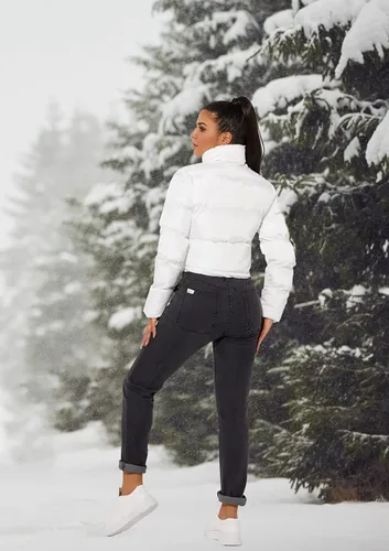 Vista 4 de Chaqueta corta para mujer, chaqueta de moda para mujer, abrigo ligero cálido para invierno