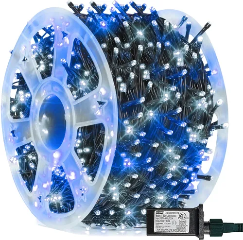 Vista 10 de FUNPENY Guirnalda de luces LED decorativas de Navidad de 164 pies, 500 luces LED de Navidad para interiores y exteriores, 8 modos, impermeable