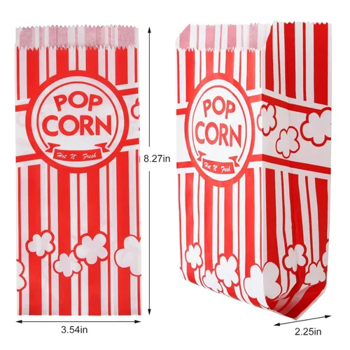Vista 2 de 200 bolsas de papel para palomitas de maíz para fiestas, 1 oz, pequeñas porciones individuales vintage, contenedores de palomitas de maíz, bolsas