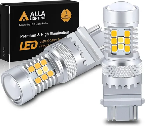 Vista 10 de Alla Lighting BAY15D 1157 Switchback Luces LED de Señal de Giro, Color Dual Ámbar Amarillo/Blanco 6000K 12V 3496 7528 2357NAK 2357AK Extremadamente