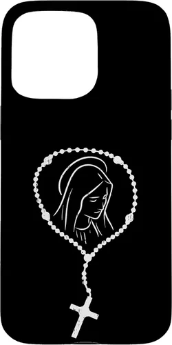 Vista 76 de iPhone 16 Rosario Virgen María Dios Jesús Fe Religioso Católico Estuche de Regalo