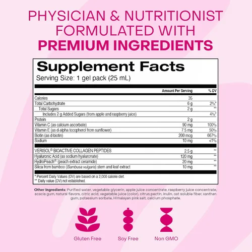 Vista 5 de Healthycell Suplemento líquido diario vibrante para cabello, piel y uñas, suplementos de belleza con nutrientes hidratantes y vitaminas esenciales