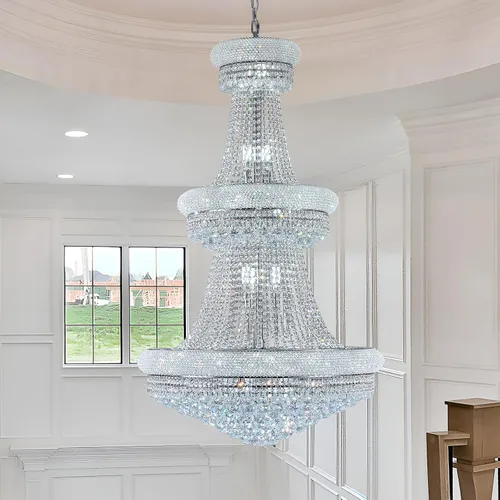 Vista 9 de Candelabros rectangulares de cristal para comedor, 10 luces de altura ajustable, lámpara de techo ovalada de cristal para isla de cocina, acabado