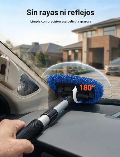 Vista 3 de AstroAI - Limpiador de parabrisas, limpiador de microfibra para ventanas de automóviles con 4 almohadillas de microfibra reutilizables, lavables