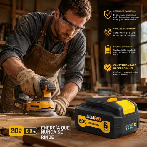 Vista 3 de Batería de repuesto de 6Ah compatible con herramientas DeWalt 20V