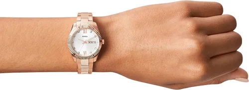 Vista 4 de Fossil Scarlette - Reloj de cuarzo de acero inoxidable para mujer