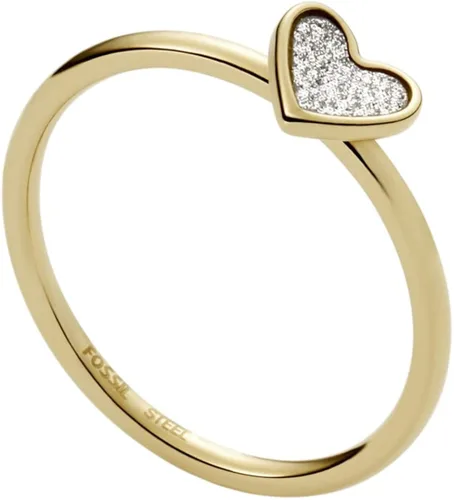 Vista 2 de Fossil Anillo de acero inoxidable chapado para mujer