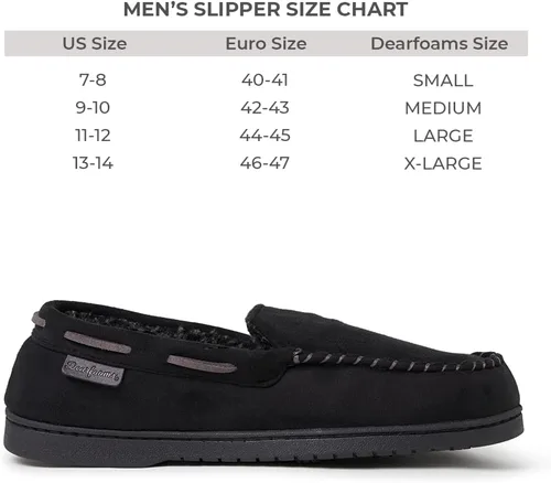 Vista 3 de Dearfoams Mocasines Keaton de espuma viscoelástica para hombre con anchos anchos