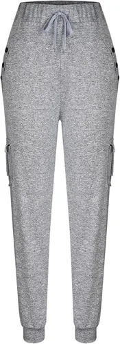 Vista 3 de Women's Cargo Pants High Waist Casual Wide Leg Trousers with Pockets Button Stretch Gym Sweatpants with Drawstring