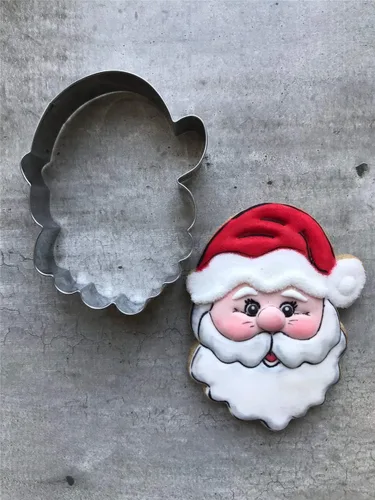 Vista 5 de LILIAO Cortador de galletas con cara de Papá Noel de Navidad - 3.4 x 4.3 pulgadas - Acero inoxidable