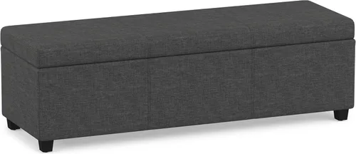 Vista 16 de SIMPLIHOME Avalon 48" Wide Fabric Storage Ottoman in Alabaster Ivory
