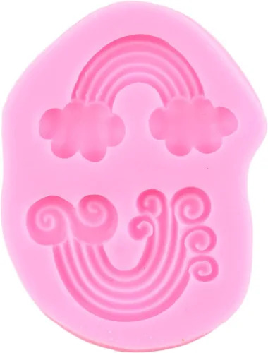 Vista 6 de Moldes de silicona con diseño de unicornios arcoíris, orejas de cuerno, moldes de fondant para decoración de pasteles, decoración de cupcakes